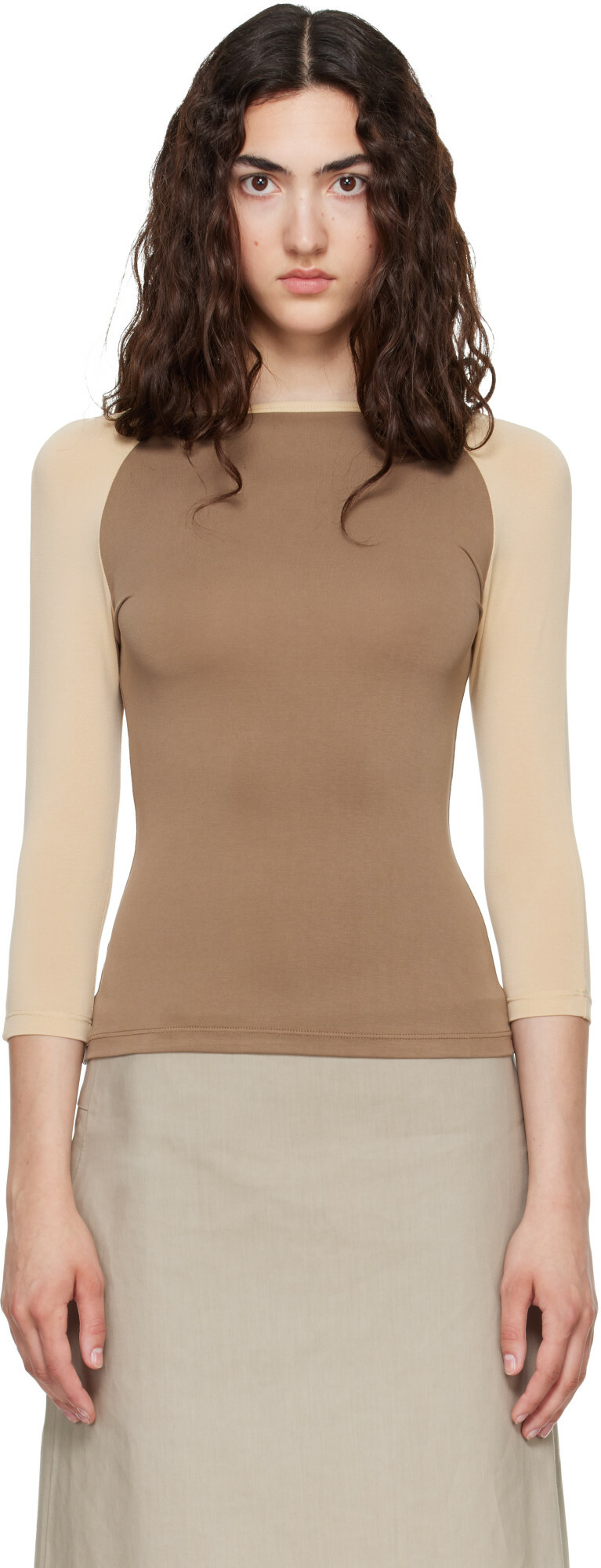 Belle Anna Beige Raglan Top