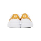 Nike White and Yellow Leather Court Blanc Sneakers
