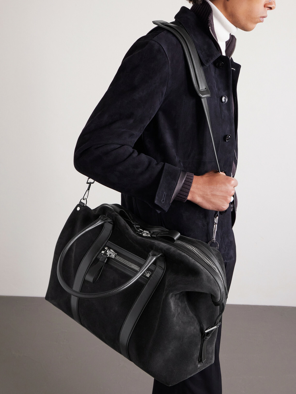 TOM FORD - Buckley Leather-Trimmed Suede Holdall