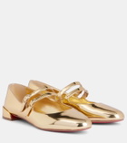 Christian Louboutin Sweet Jane mirrored leather Mary Jane flats