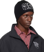 VETEMENTS Black Biker Cross Logo Beanie