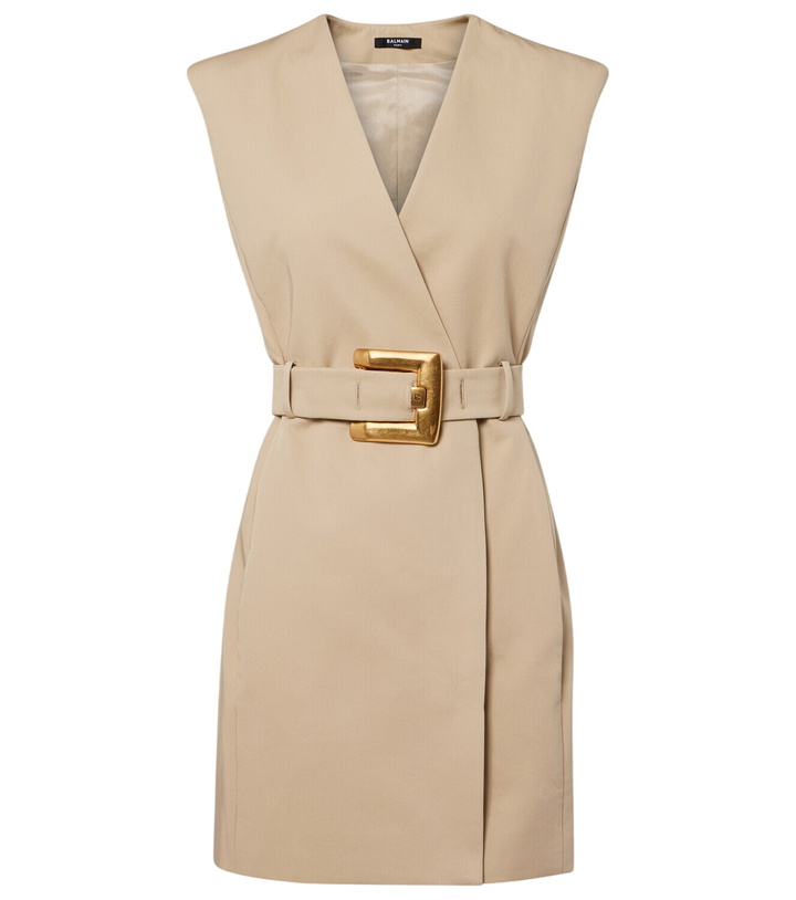 Photo: Balmain Belted cotton minidress