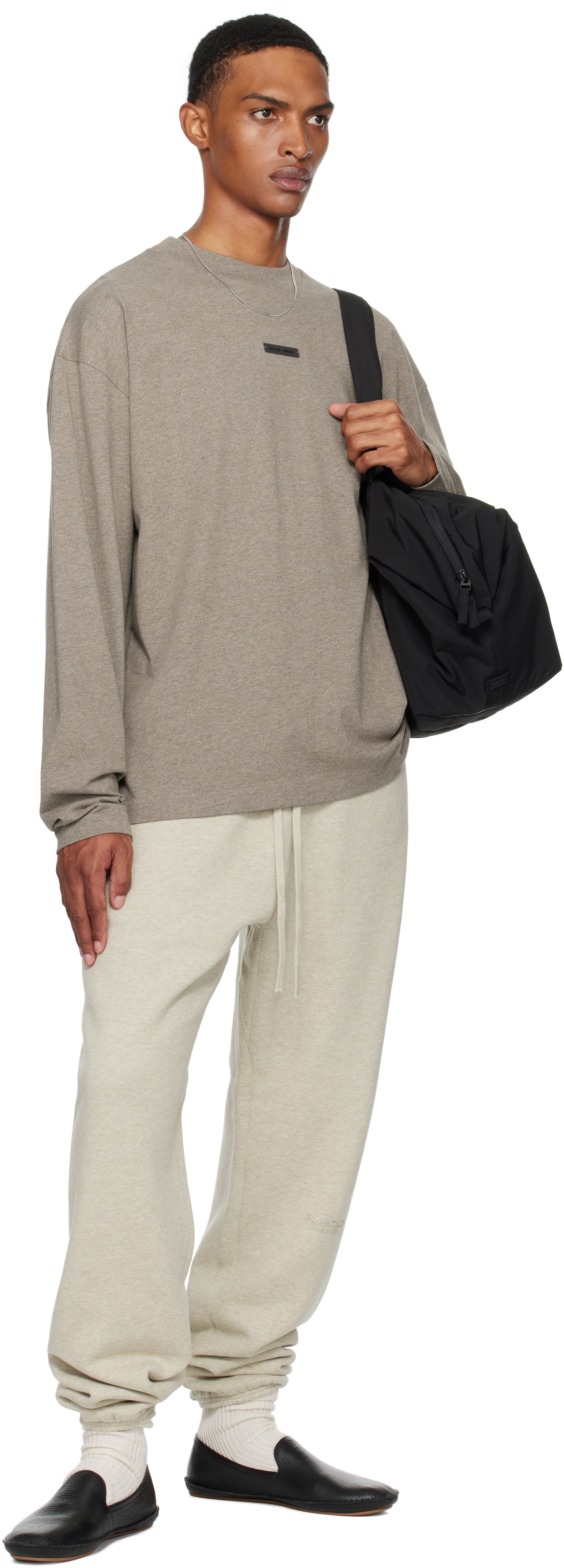 Fear of God ESSENTIALS Brown Classic Fit Long Sleeve T-shirt