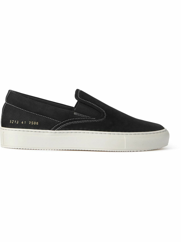 Photo: Common Projects - Suede Slip-On Sneakers - Black