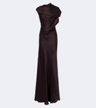 Tove Saige gathered satin gown