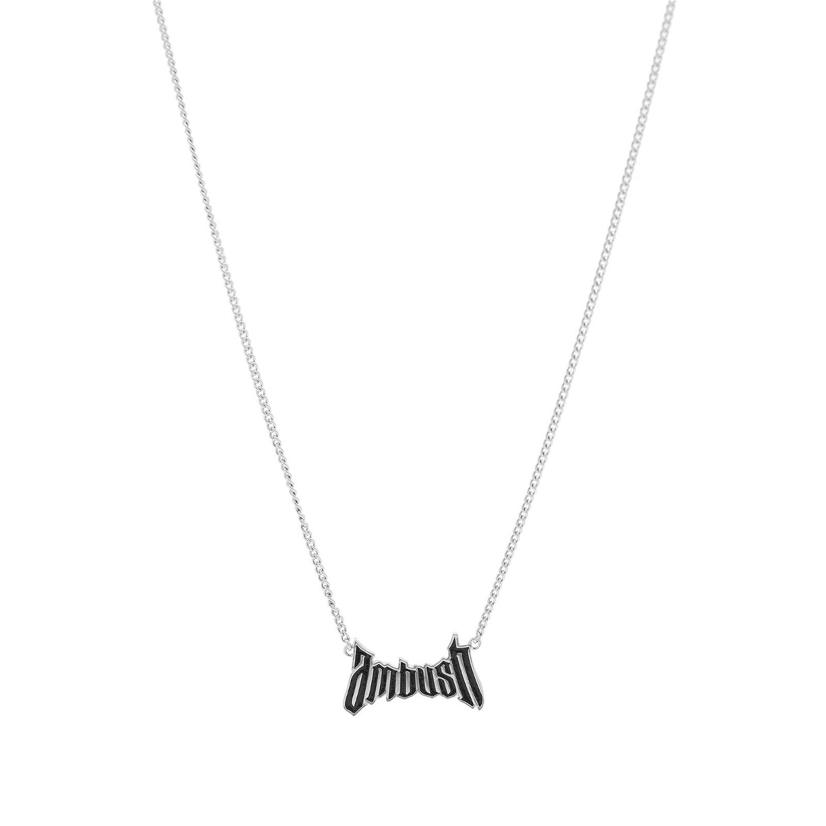 Photo: Ambush Men's Trad Logo Charm Necklace in Silver
