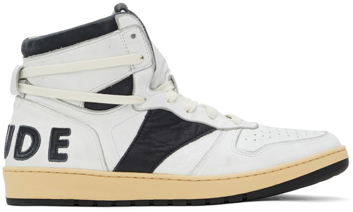 Photo: Rhude White & Black Rhecess Hi Sneakers