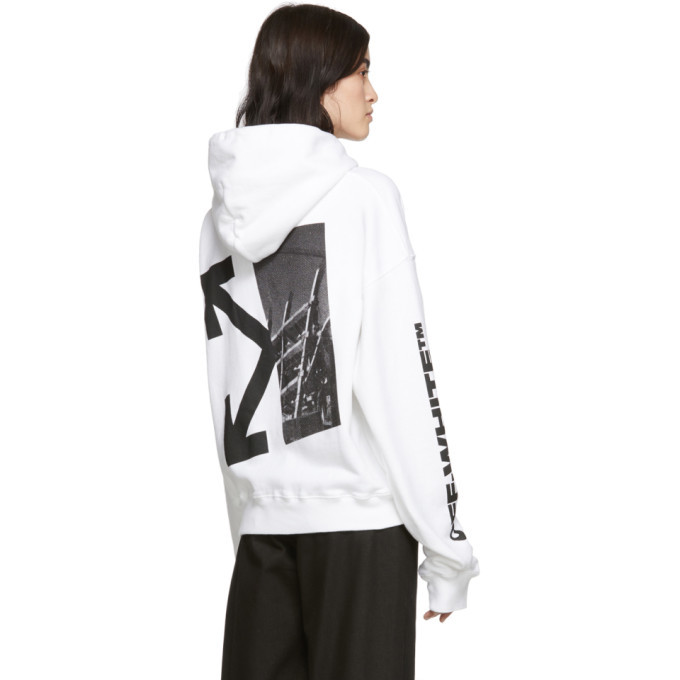Off-White White Splitted Arrows Over Hoodie Off-White
