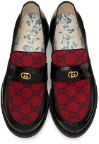 Gucci Black & Red GG Loafers