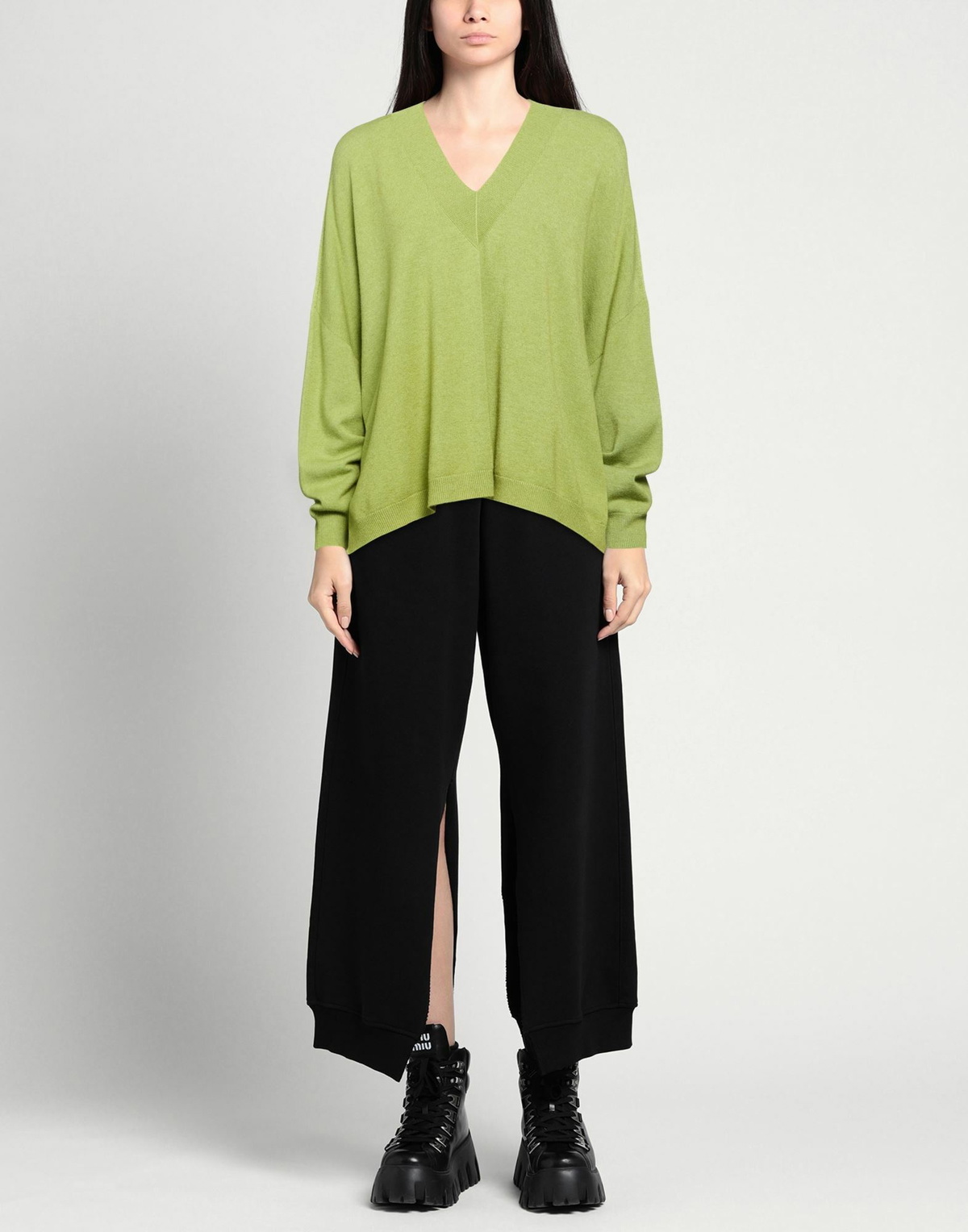 Manila Grace Womens Sweater in Lime green