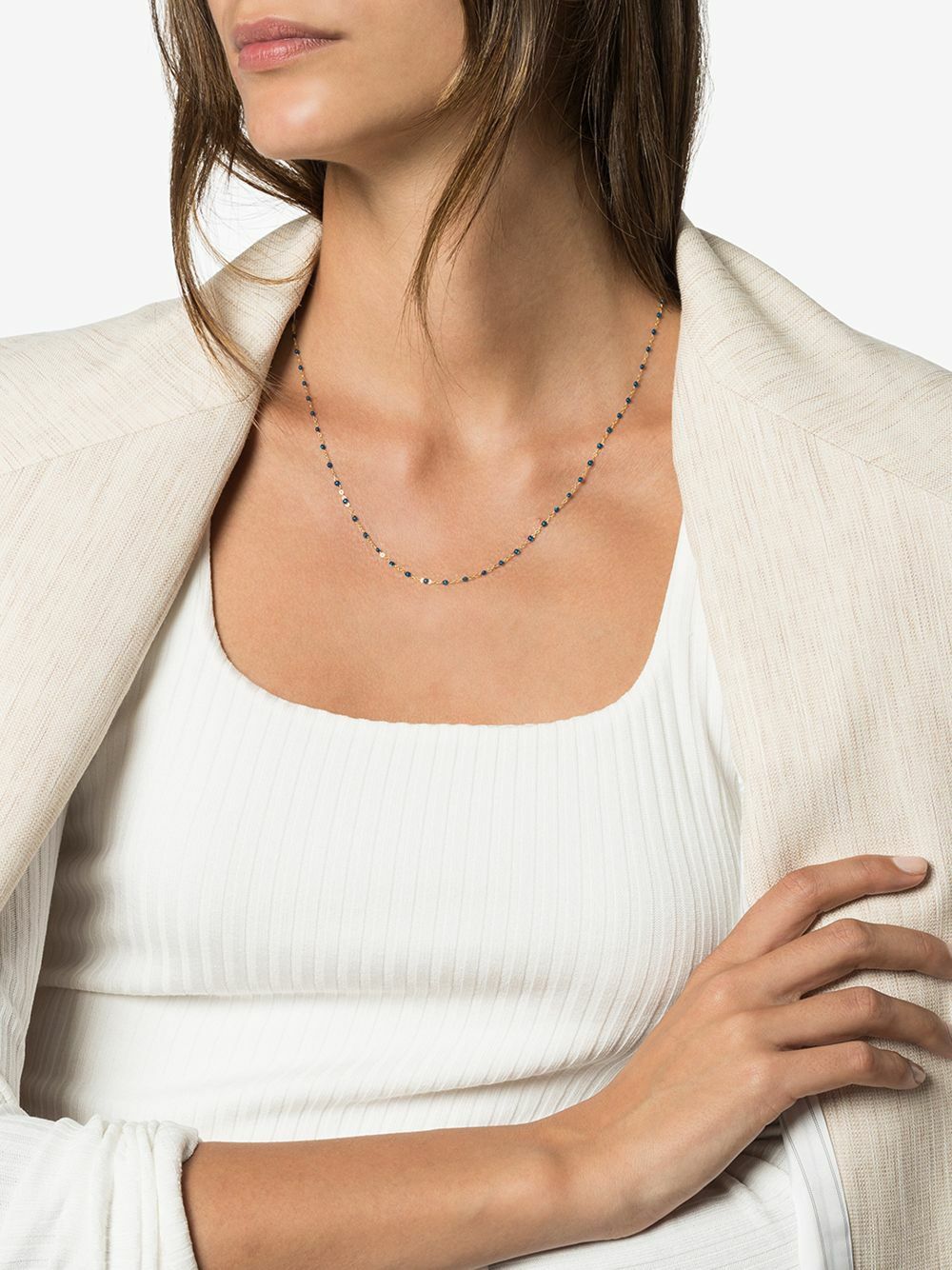 Gigi Clozeau 18K Yellow Gold And Blue Beaded Necklace