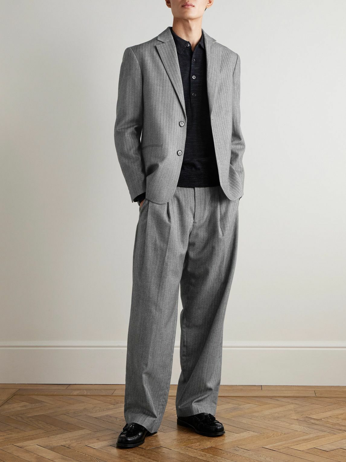 パンツ NOS 70s Bob Allen cotton trousers NN07 - Justin 10001 Straight-Leg Herringbone Wool and Cotton-Blend