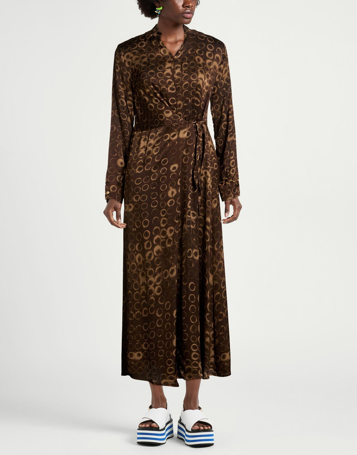 Manila Grace Womens Maxi dress in Brown