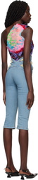 Masha Popova Blue Butterfly Waistband Capri Jeans