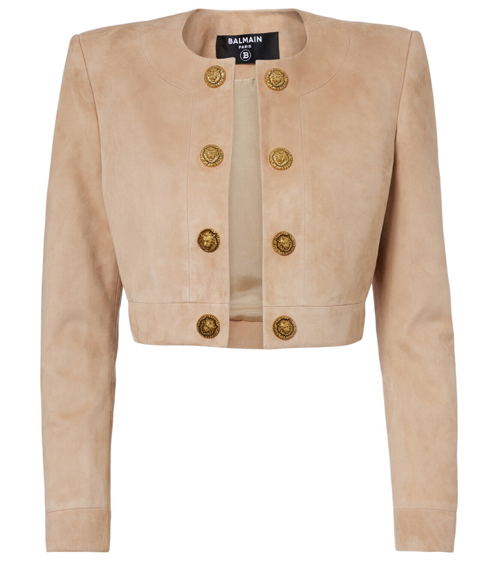 Photo: Balmain Suede cropped jacket