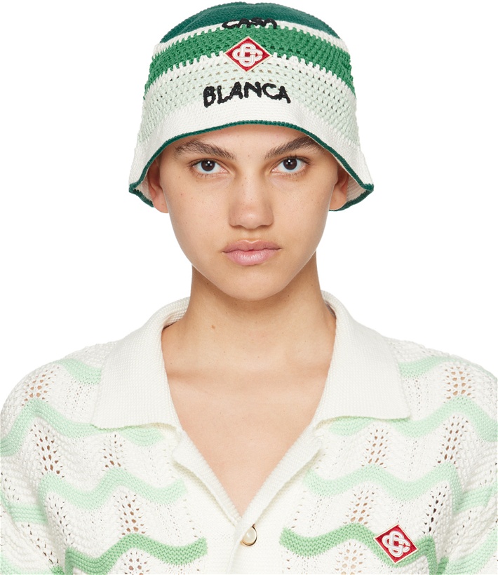 Photo: Casablanca Green Stripe Crochet Bucket Hat
