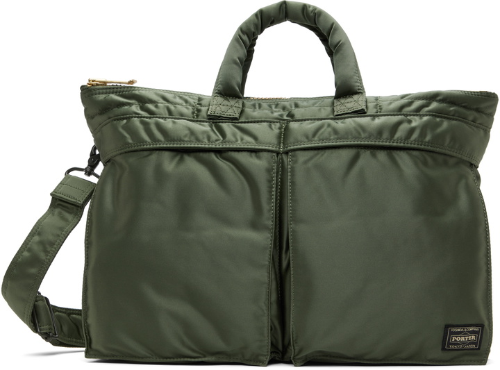 Photo: PORTER - Yoshida & Co Khaki Tanker Short Helmet Briefcase