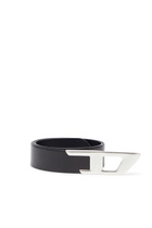 Diesel 4 cm leather belt with metal D buckle - Belts - Unisex - Black