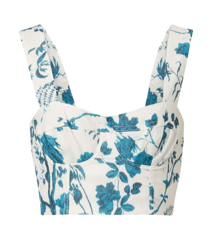 Photo: Erdem Floral cotton and linen crop top