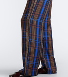 Asceno Aurelia plaid silk twill wide-leg pants