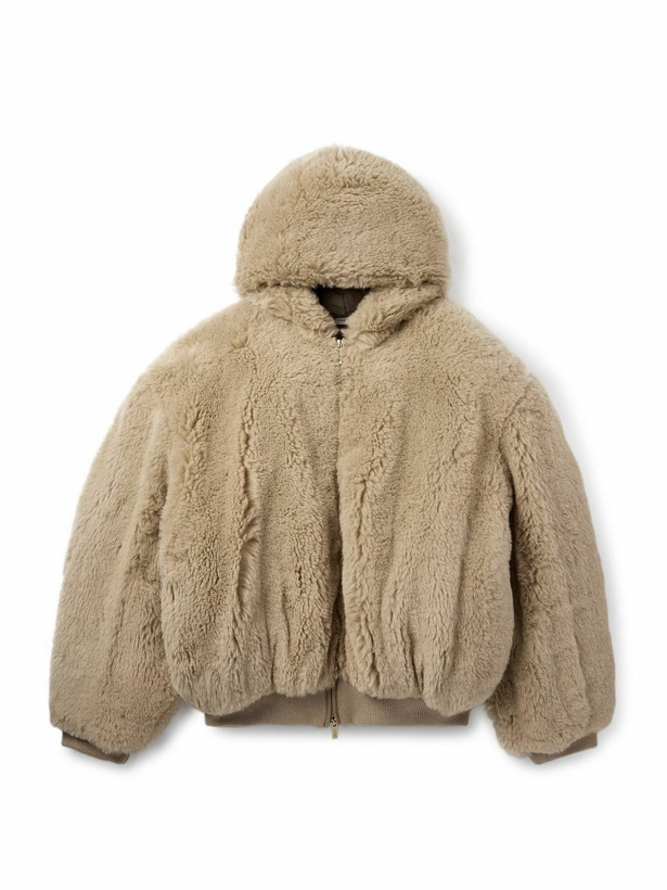 Photo: Fear of God - Alpaca and Cotton-Blend Hooded Bomber Jacket - Brown