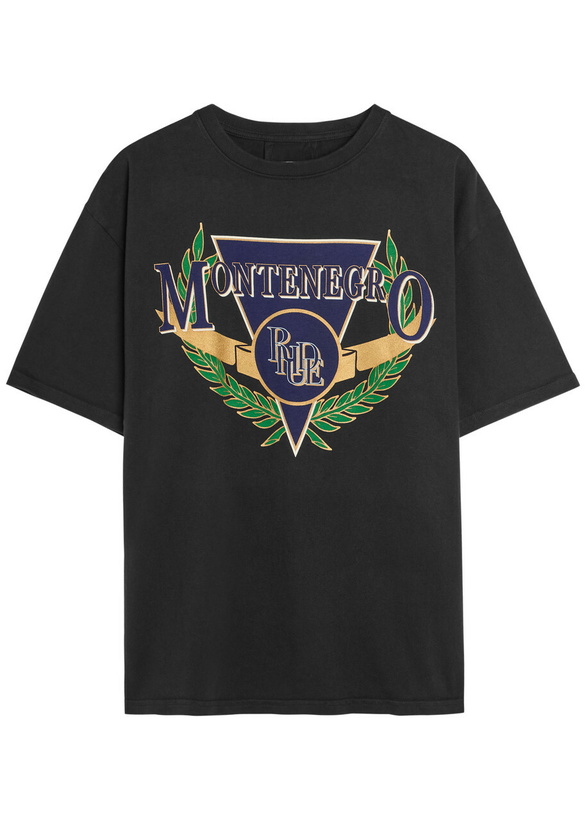 Photo: Rhude Montenegro Regatta Printed Cotton T-shirt Black