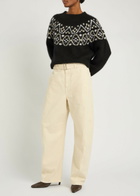 Nili Lotan Chrissy Patterned Cashmere and Silk-blend Jumper Black