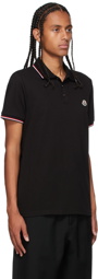 Moncler Black Tricolor Polo