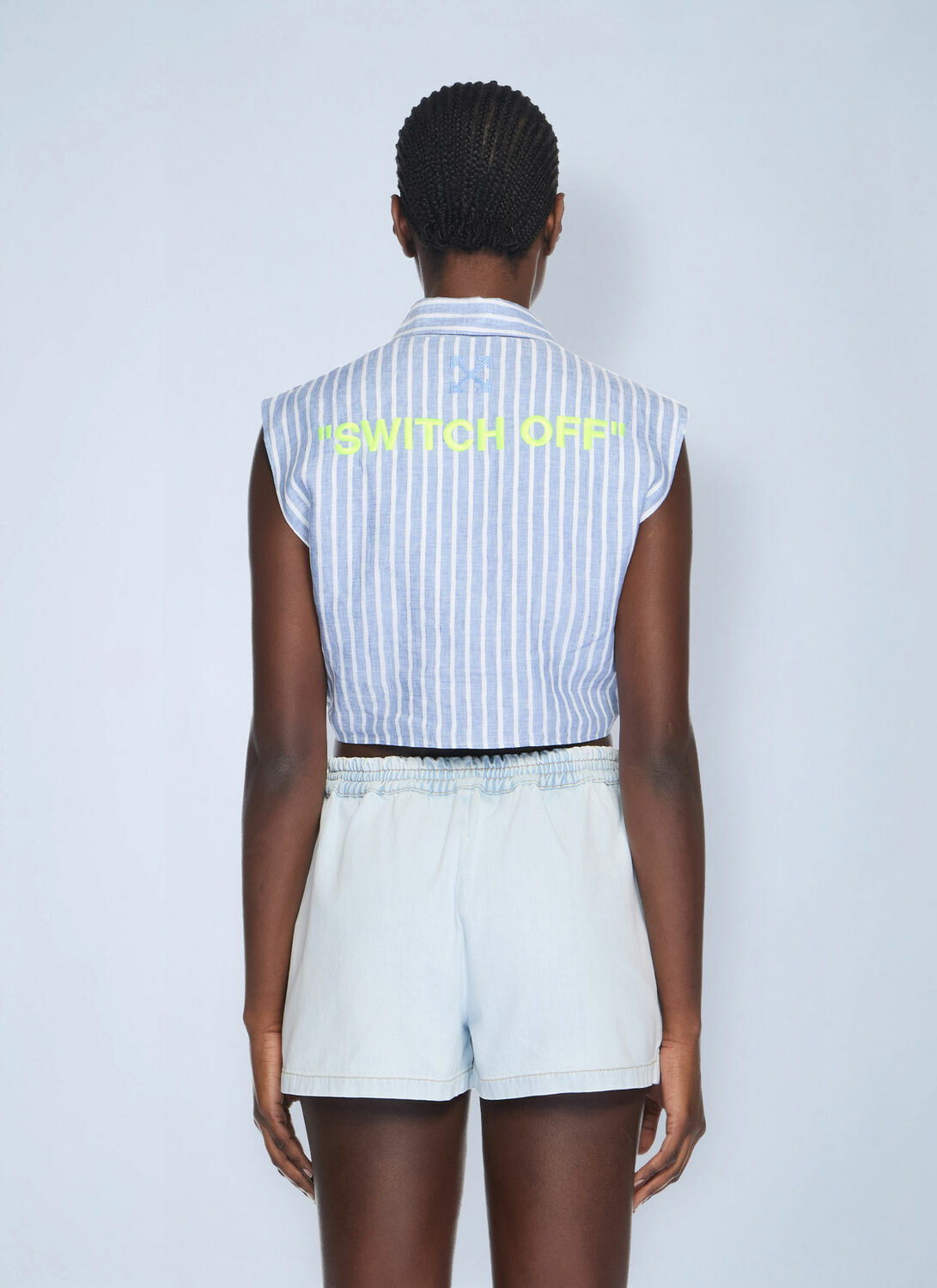 Off-White Striped Sleeveless Shirt