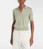 Altuzarra Clay cropped cotton and silk polo shirt