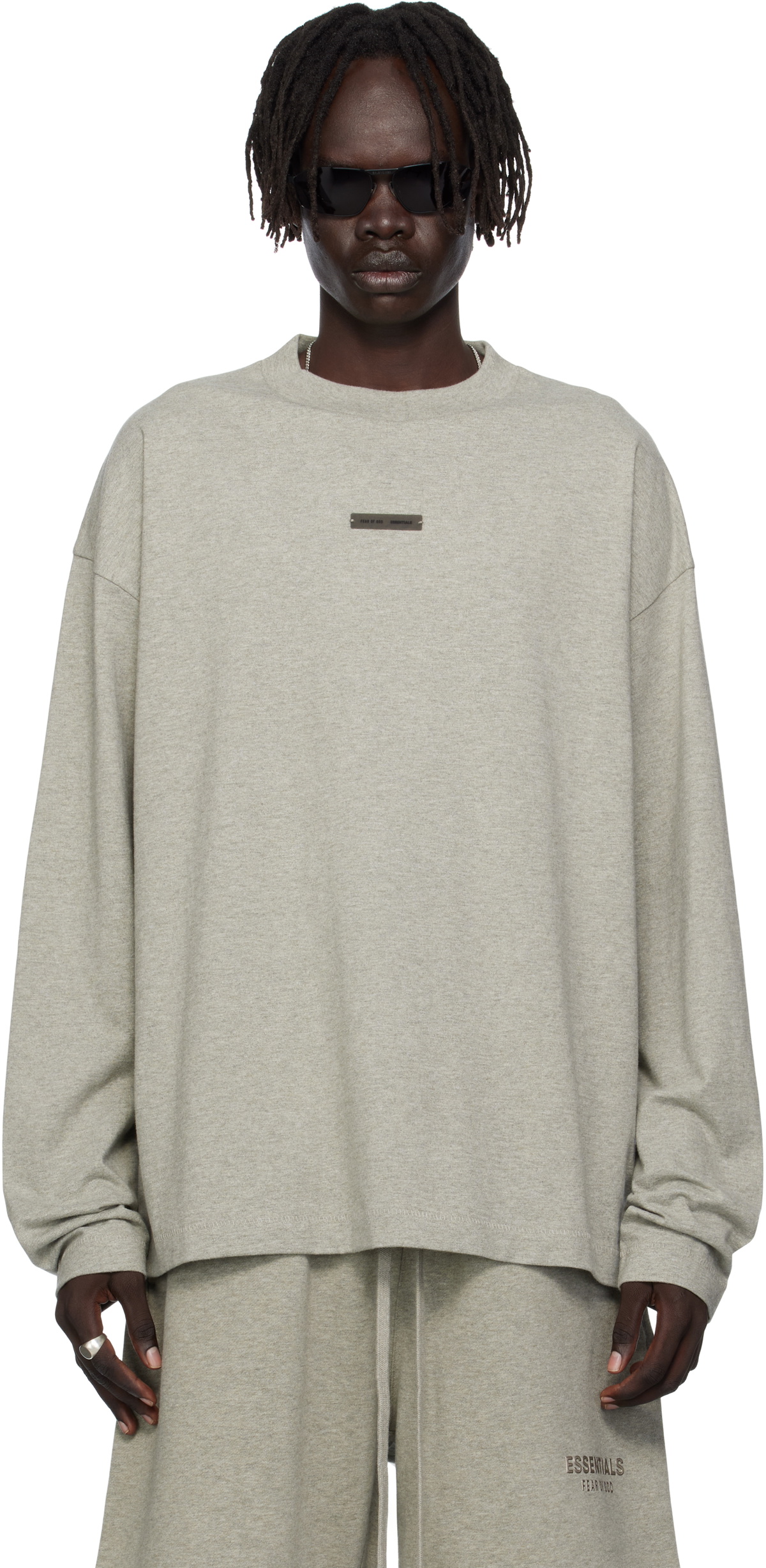 Fear of God ESSENTIALS Gray Classic Fit Long Sleeve T-shirt