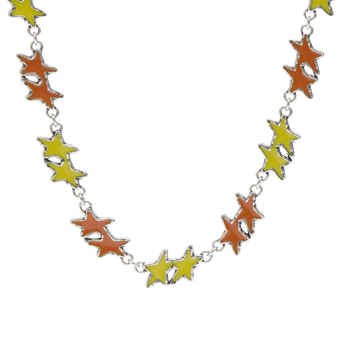 TwoJeys Melted Stars Necklace in Yellow/Orange 