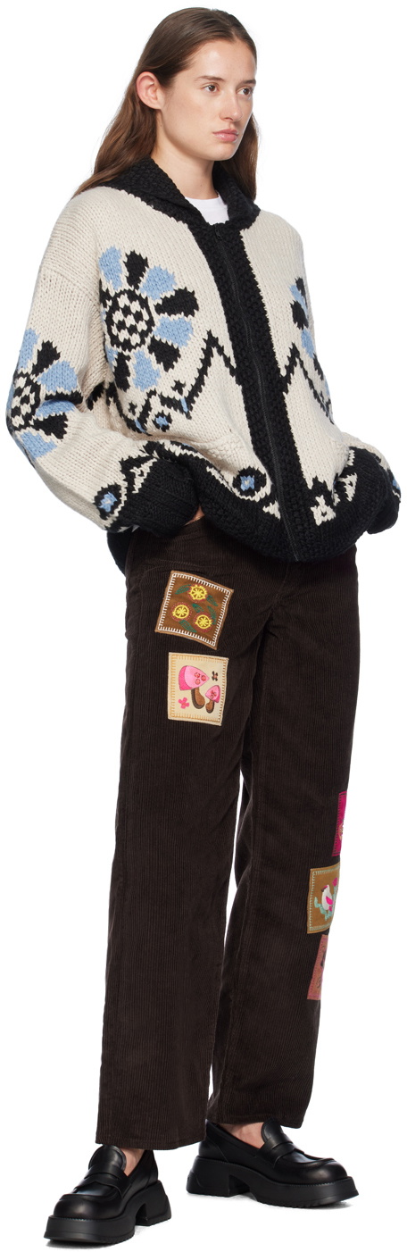 Anna Sui Black & Blue Bloomsbury Cardigan