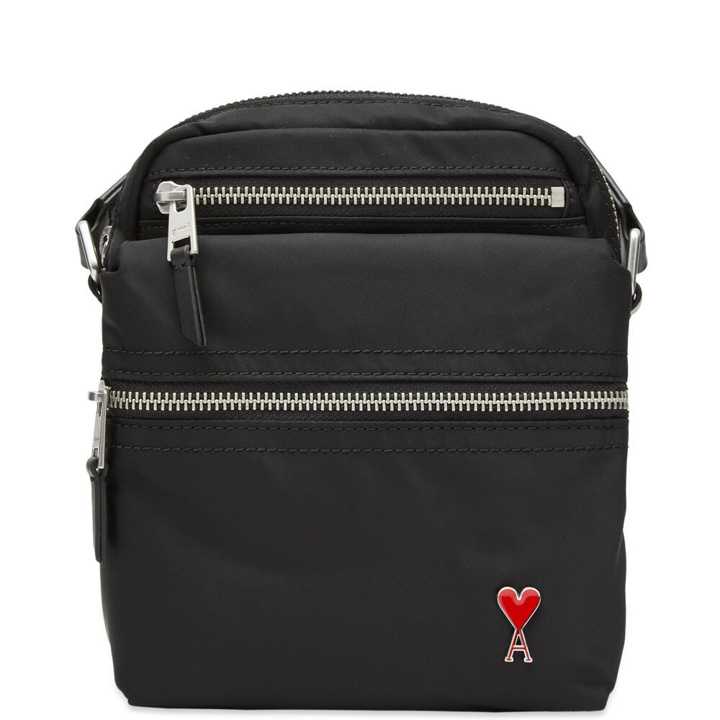 Photo: AMI Men's Heart Logo Crossbody Bag in Black