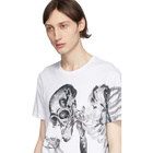 Alexander McQueen White and Grey Skeleton T-Shirt