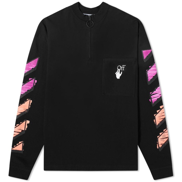 Photo: Off-White Marker Quarter Zip Mockneck Tee