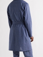 Oliver Spencer Loungewear - Townsend Striped Organic Cotton-Blend Robe - Blue