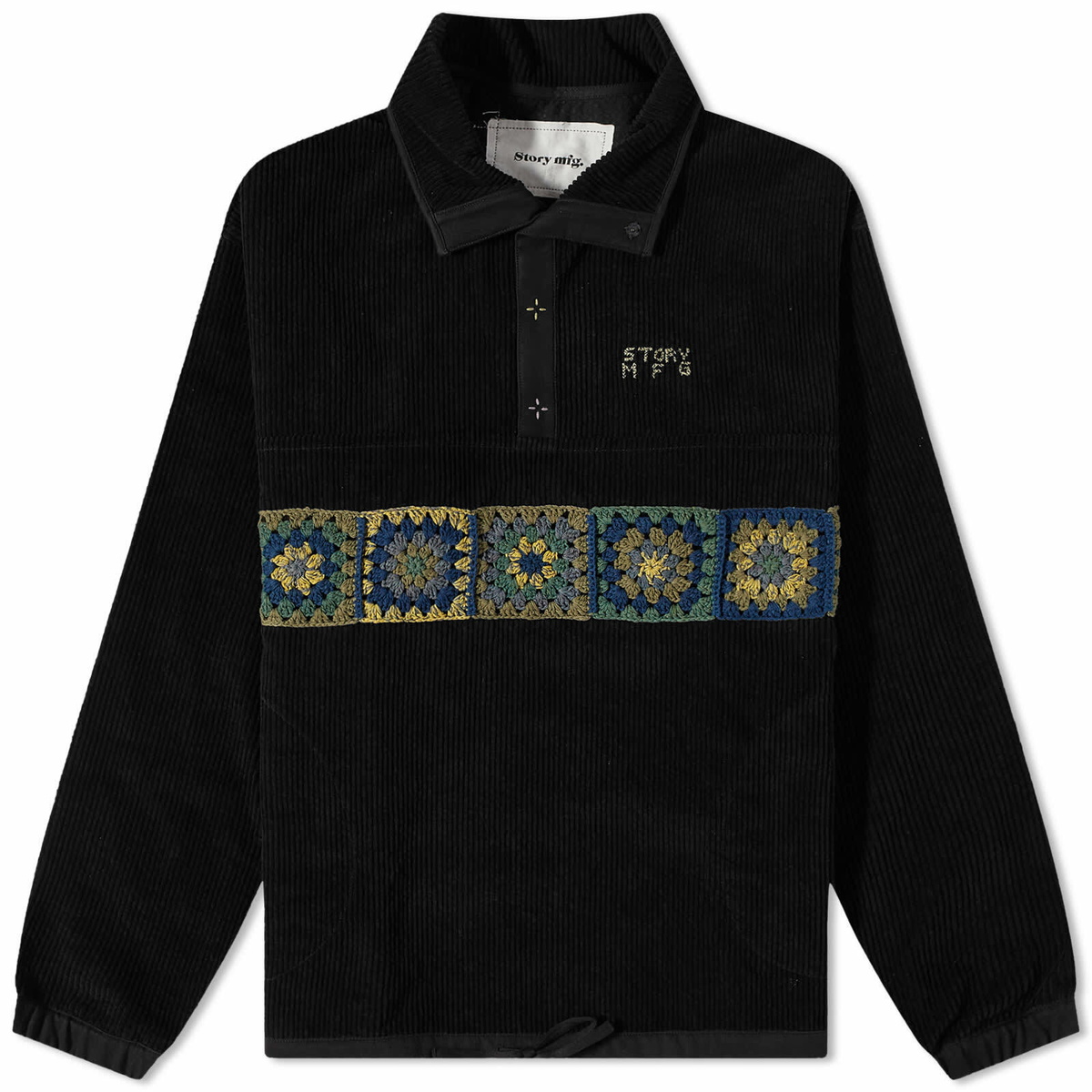 Story mfg. Men's Polite Cord Pullover Jacket in Black Corduroy Story Mfg.