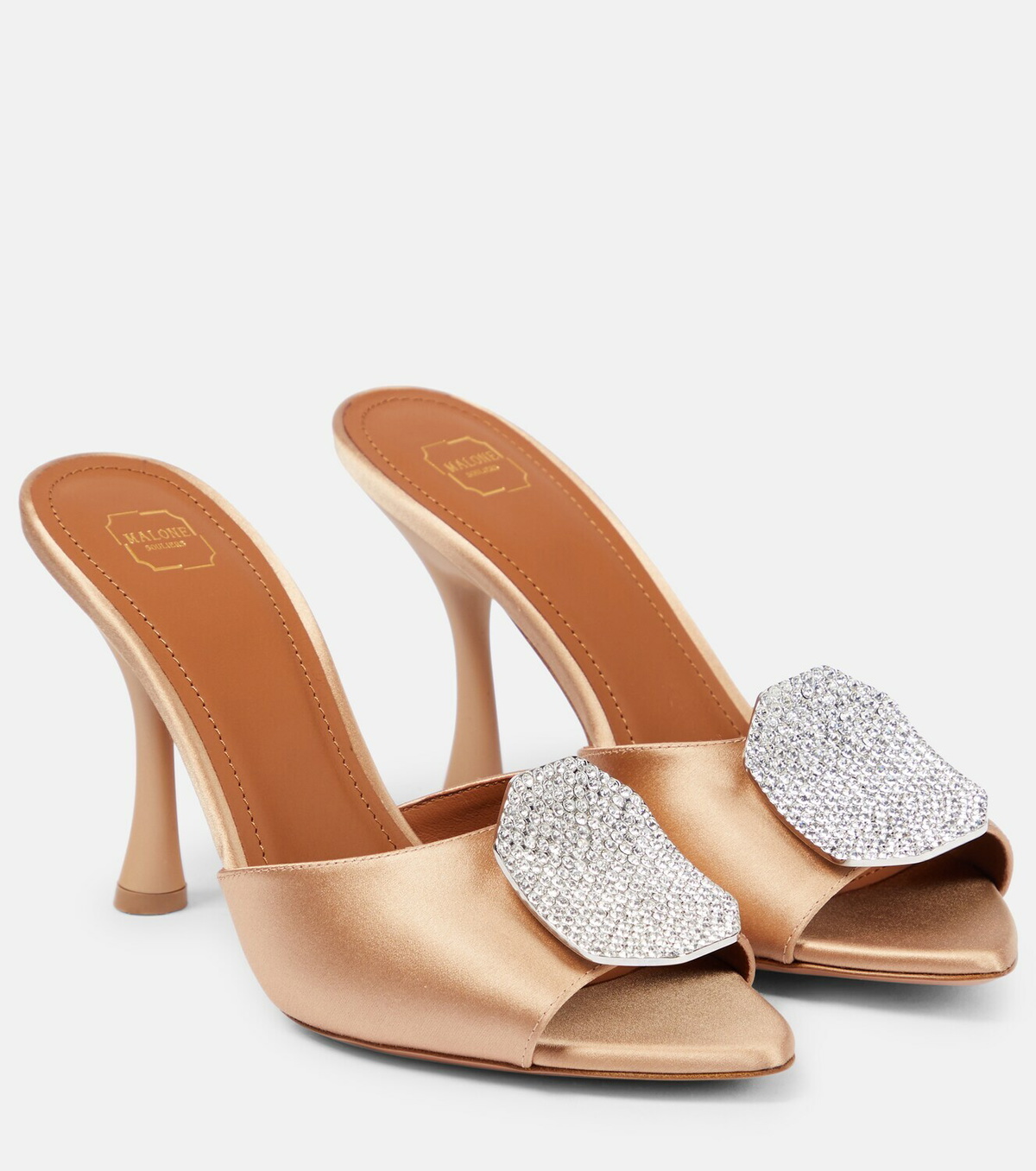 VIP【関税送料無料】希少 MALONE SOULIERS GOLD SANDALS Malone Souliers Josia embellished satin sandals Malone Souliers