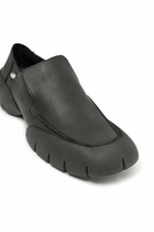 Diesel D-Mathieu-Brushed leather loafer with rubber sole - Moccasins and Mules Mens in Black