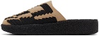 Malibu Sandals Beige & Black Thunderbird Mules