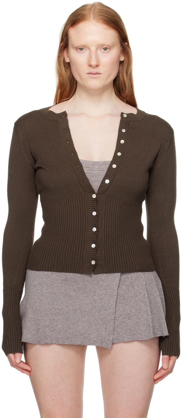Frankies Bikinis Brown Lenon Cardigan