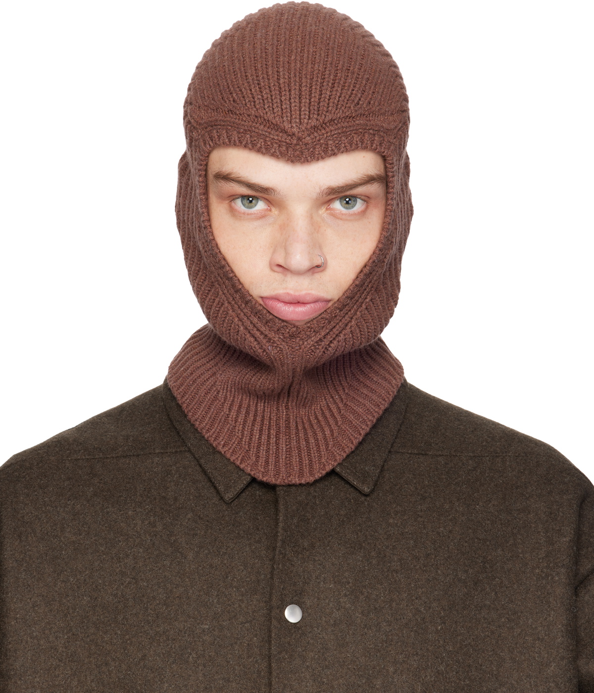 Rick Owens Brown Porterville Skull Balaclava Rick Owens