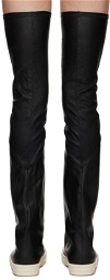 Rick Owens Black Flared Thigh High Sneakers