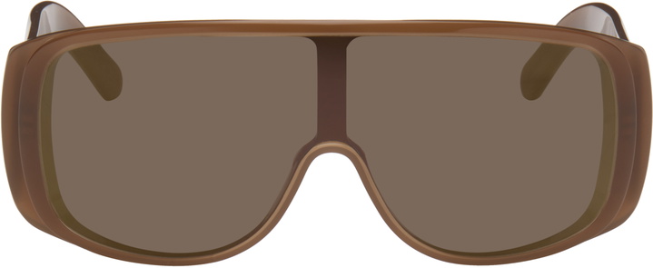 Photo: MM6 Maison Margiela Brown Mask Sunglasses