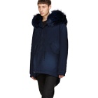 Mr and Mrs Italy Blue Interior Quilt Fur Parka