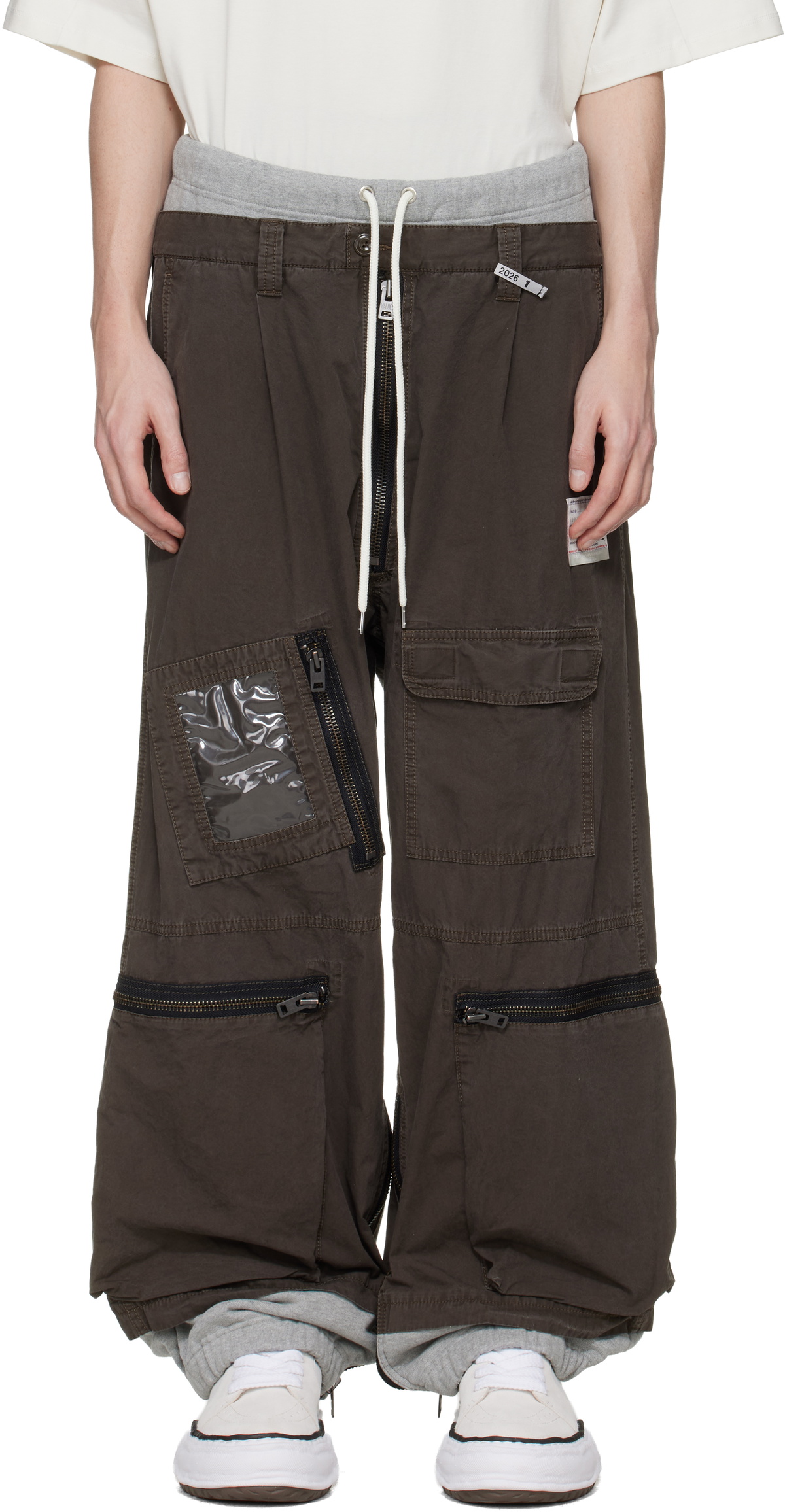 Maison MIHARA YASUHIRO Brown Sweat Pants Combined Flight Cargo Pants
