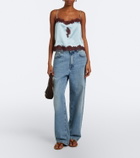 Dôen Avelaine lace-trimmed silk satin camisole