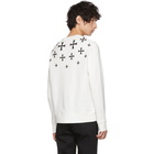 Neil Barrett White Embroidered Military Star Sweatshirt