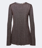 Cala de la Cruz Loreta knitted lamé top